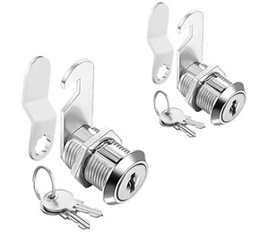 Cabinet Cam Locks Keyed Alike 1'' Fits On 3/4'' Max Door Thickness Secure File D - Picture 1 of 7