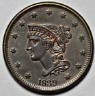 New Listing1839 (Head of 1840) Braided Hair Large Cent - Corrosion - 1c Copper Penny - L45