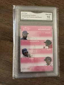 2012 Rize Soler/Puig/Bogarts And Sano 177/200 Gem Mint 10 - Picture 1 of 5