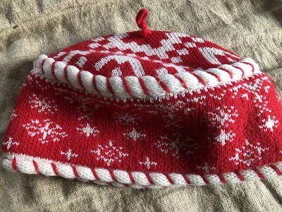 De colección OBERMEYER Mujer Copo de Nieve SOMBRERO ESQUÍ Gorro Rojo Blanco Forrado de Vellón Foto 1 de 4