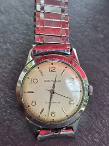Herren Vintage Caravelle M3 Handwind silberfarbene Uhr 33 mm LÄUFT weißes Zifferblatt - Bild 1 von 3
