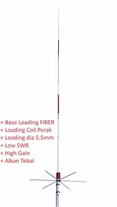 Antena vertical colineal onda 3x5/8 144Mhz 140-150 Mhz 2m 600W 7dB alta ganancia - Imagen 1 de 6