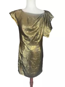 Mini Abito Lame Oro Metallizzato YoAna Baraschi Donna 2 4 Small Medium Glam Elegante - Foto 1 di 7