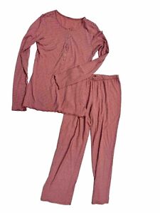 Josie Natori Womens S Candy Cane Stripe Red 2 Piece Pajama Set