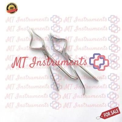 Juego de pinzas de impactación Rowe izquierda y derecha para instrumento de cirugía maxilofacial Foto 1 de 4