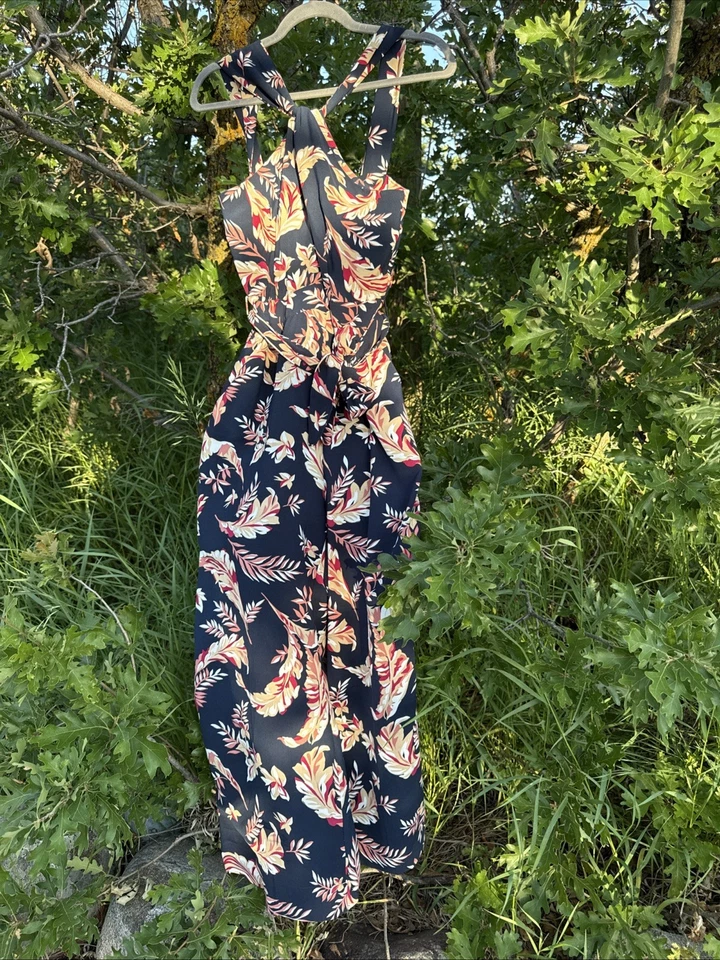 Mono para mujer Joie de cobre talla 6 Trinity floral pierna ancha recortado sin mangas Foto 1 de 4