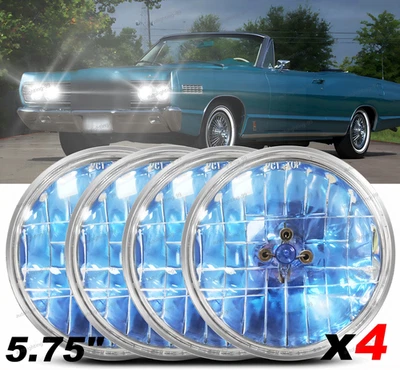 Juego de 4 faros redondos altos/bajos de 5,75" para Mercury Cougar 1967-76 Monterey Comet Foto 1 de 4