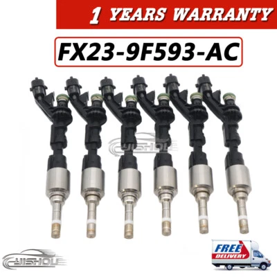 6pcs Fuel Injectors For Jaguar F-Type XJ XF 2013-2015 3.0L FX23-9F593-AC FJ1113 - Imagem 1 de 4