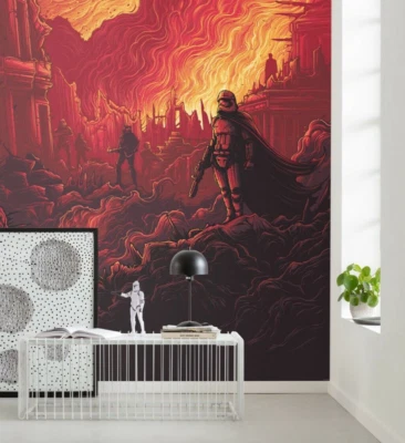 Star Wars WALL MURAL 78x110in First Order Purge burning planet classic wallpaper - Image 1 of 4