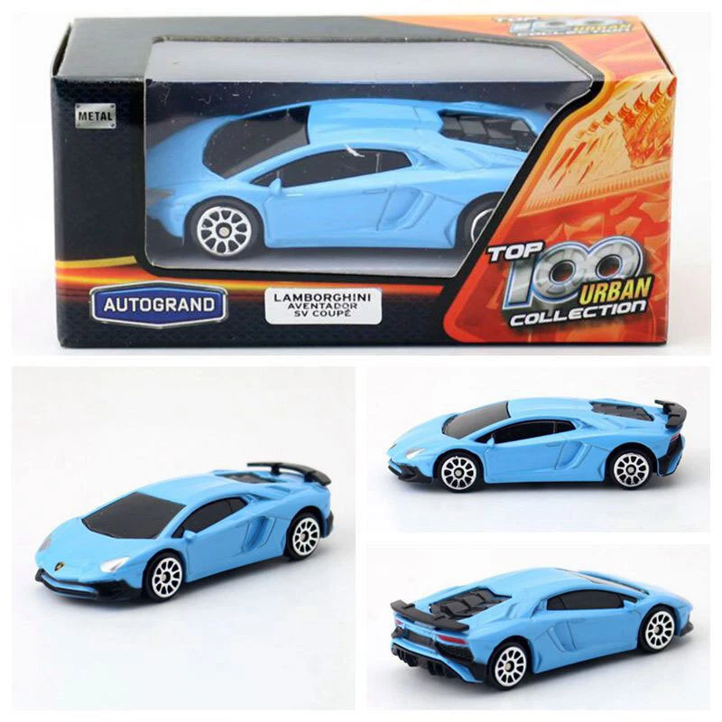 Coche modelo Lamborghini Aventador SV escala 1/64 diecast vehículo coches de juguete azul Foto 1 de 1