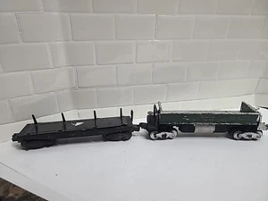 As Is Lionel O Gauge 3459 3451 Automatic Dump Car Log Gondola Untested Parts Rep - Picture 1 of 19