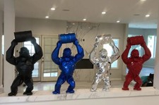 Large 2 ft. WILD KONG w. Barrel Gorilla Pop Art Sculpture Orlinski Koons