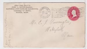 TurtlesTradingPost- Massachusetts- Cambridge, MA- 1910 Flag Cancel- Bank CC - Picture 1 of 2