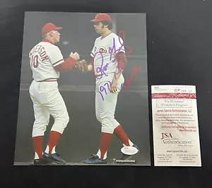Ross Grimsley Signed 8x10 Photo Cincinnati Reds JSA w/ 1972 NL Champs Insc - Picture 1 of 3