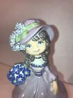 Vintage Ceramic Young Lady Purple Dress Hat Basket Of  Violets Green Bow 6?