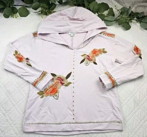 Maglione donna Sundance ricamato rosa con cappuccio floreale taglia M - Foto 1 di 10