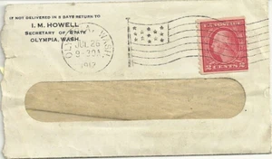 Olympia, 1917 cover and coil stamp, 2 cent , carmine - Picture 1 of 1