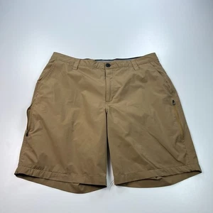 Orvis Cargo Shorts Mens 38 Brown Stretch Flat Front Outdoors Zipper Pocket - Picture 1 of 6