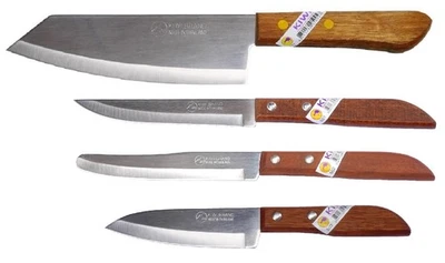 4 x Cuchillo de cocina tailandés kiwi utilitario carne chef pelar frutas verduras cuchillos Foto 1 de 4