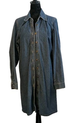 De Colección Liz Wear "Vestido Camisa" Manga Larga Talla 16 Azul Denim CLAIBORNE Informal Comodidad Foto 1 de 4