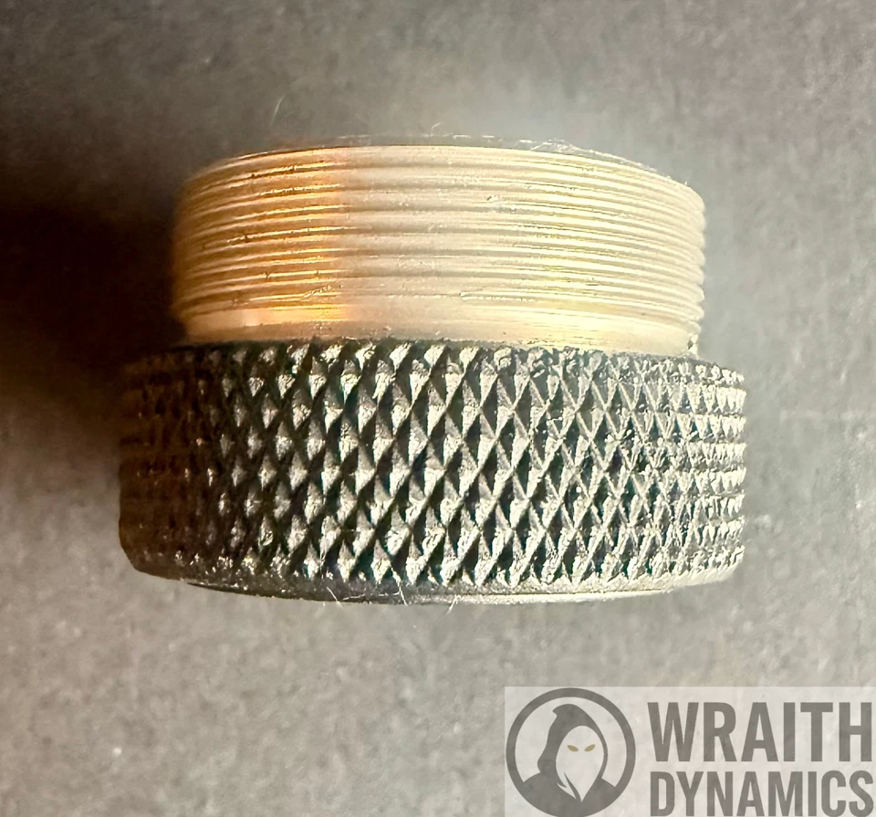 WRAITH DYNAMICS Threaded Adapter — 1.125-28 to 1/2x28 Anodized Aluminum for AEG/Sims