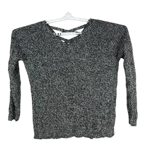 ANA A New Approach Damen Gr. L schwarz weiß Strickpullover gekreuzter V-Ausschnitt - Bild 1 von 8