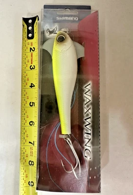 SHIMANO Waxwing 138 — WW138CW — 5,4 дюйма — 2,1 унции — тонущий — белый джиг Chartreuse - Изображение 1 из 4