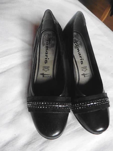 Tamaris Rock Chique Ballerinas Schuhe Damen Pumps silber Gr. 35 schwarz Absatz - Bild 1 von 10