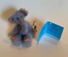 DEB CANHAM  “ISAAC” 3” GREY MOHAIR ELEPHANT HOLDING TINY MOUSE- JOINTED- SPECIAL