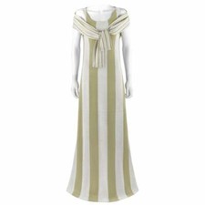 RUDI GERNREICH Harmon Knitwear c.1960’s Striped Trompe l' Oeil Wool Dress Shawl