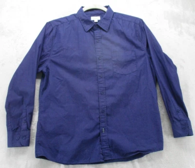 Camisa Haggar Abotonada Para Hombre Grande Azul con Patrón Floral Rojo Azul Foto 1 de 4