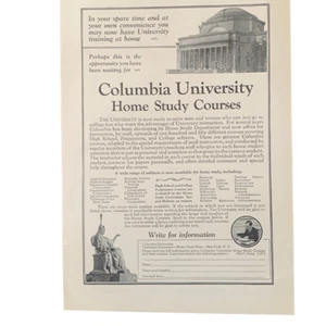 Vintage 1927 Columbia University Home Study Courses Ad Advertisement - Picture 1 of 3