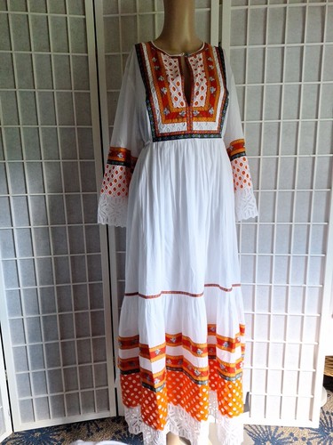 Abito contadino Annalise ricamato in pizzo Tory Burch taglia 14