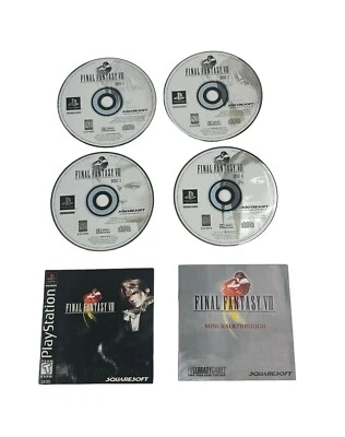 Final Fantasy VIII Etiqueta Negra 4 Discos y Manual Solo PS1 PlayStation 1 Probado Foto 1 de 4