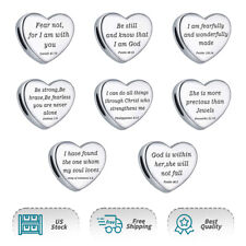 Authentic Sterling Silver Biblical Quotation Heart Charm for Charm Bracelets