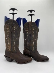 Dan Post TILLIE Brown Leather Round Toe Pull On Western Boots Women’s Size 6.5M - Picture 1 of 8