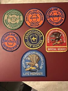 VINTAGE LOT OF 7 PA GAME COMMISSION, NORTH AMERICAN HUNTING CLUB PATCHES