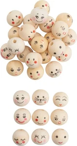 Cabezales de madera VBS Lovely Face, Ø 20 mm, 32 piezas - Ideal para proyectos de manualidades de bricolaje - Imagen 1 de 7