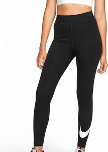 NEW Nike Women's Sportswear Classics Black Swoosh Leggins Size Small - Picture 1 of 2