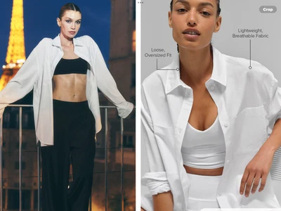 Alo Yoga Algodón Oferta Real Abotonada L/S en Blanco, Nuevo con Etiquetas, Xs orig $108 Ajuste Grande Foto 1 de 3