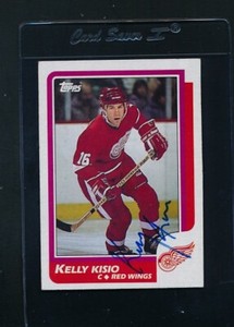 1986/87 Topps #116 Kelly Kisio Red Wings Signed Auto *C9250