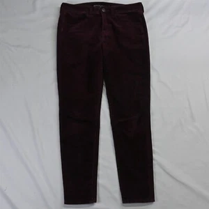 American Eagle 10 Short Maroon Red Corduroy Hi Rise Jegging Cords Pants - Picture 1 of 7