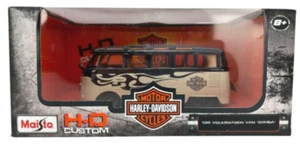 VW T1 Custom Flames Samba Split Screen Lowered Van 1:24 Diecast Scale Model - Picture 1 of 3