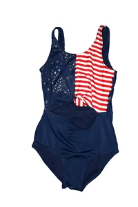 JUSTICE American stars stripes swimsuit _ size 18 _ beach / swim wear USA - Picture 1 of 4