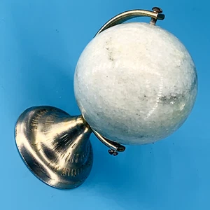 Vtg Paperweight Polished White/Grey Granite Stone Globe Round Sphere 3” - Picture 1 of 4