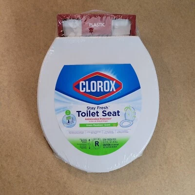 Asiento de inodoro redondo antimicrobiano Clorox, bisagras fáciles de quitar, cierre lento Foto 1 de 4