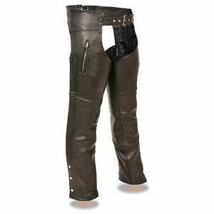Unisex Chaps Premium in pelle di mucca con tasche coscia con cerniera - Foto 1 di 1