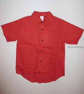 Gymboree Dino day Camp Red Button Up Linen Blend Shirt Top Boys 18-24 mo NEW NWT - Picture 1 of 1