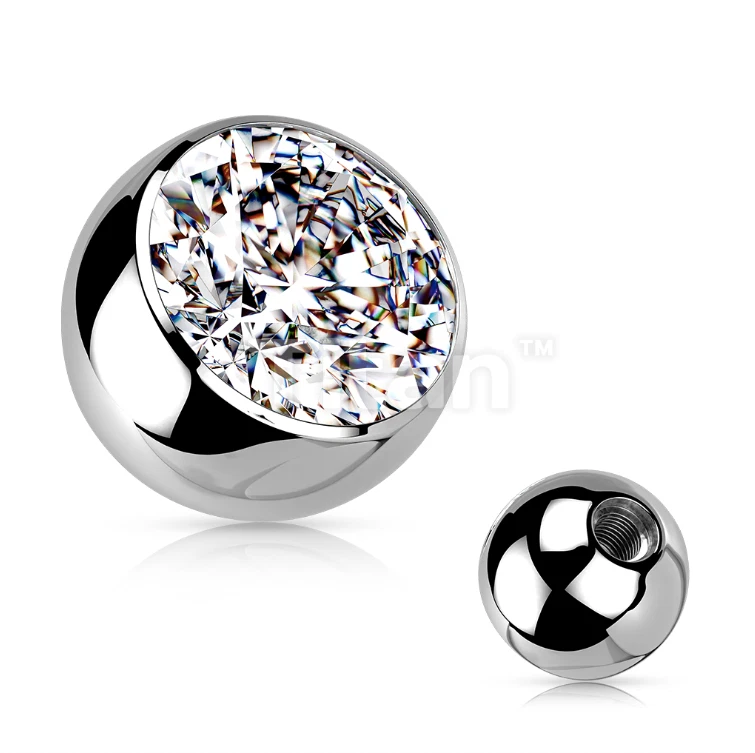 Clear CZ Titanium Ball Top - Image 1 of 1