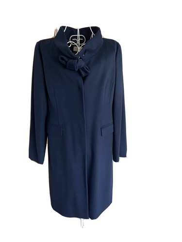 Cappotto Valentino blu navy 100% lana stile Grace Kelly taglia IT 44